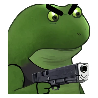 Ninja pointing a gun sticker