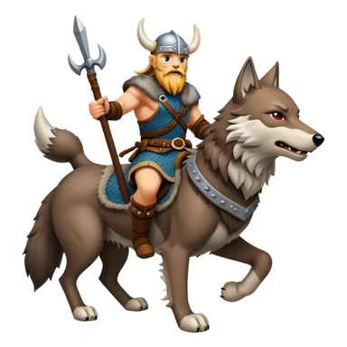 Viking Warrior Riding A Wolf  sticker