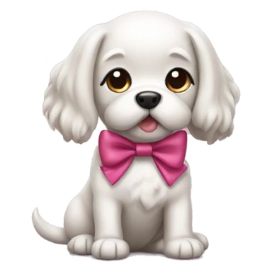 cute dog with a bow sticker