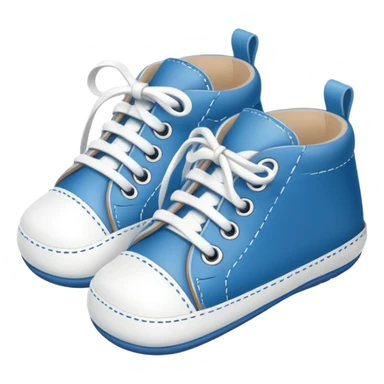 blue and white baby shoe sticker