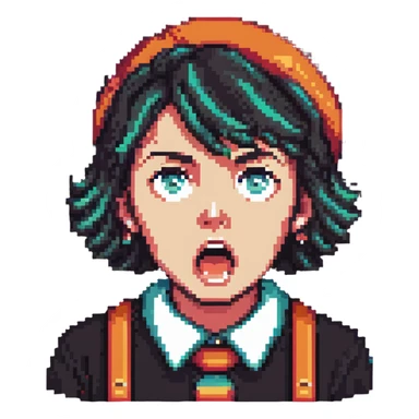 surprised streamer with retro vibes sticker