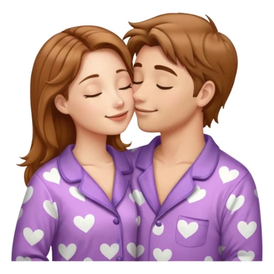 two Kissing in pajamas sticker