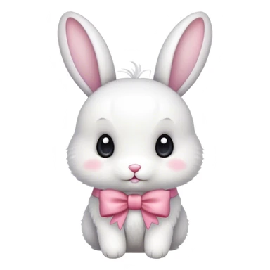bunny with a bow cute small sticker