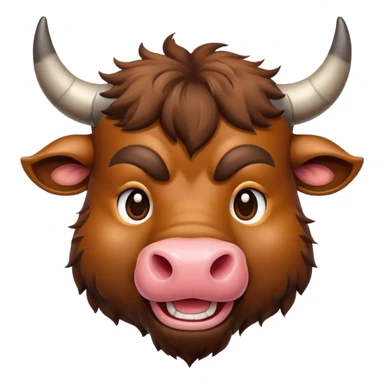 smiling bull head sticker