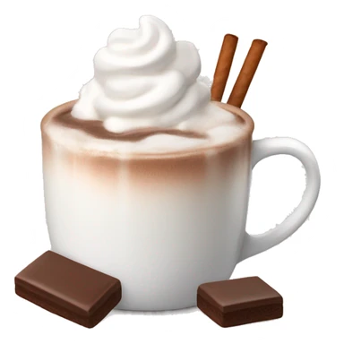 A mug of hot chocolate with marshmallows and whipped cream  sticker