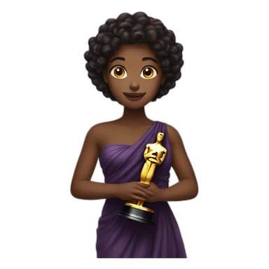 black girl holding oscar sticker