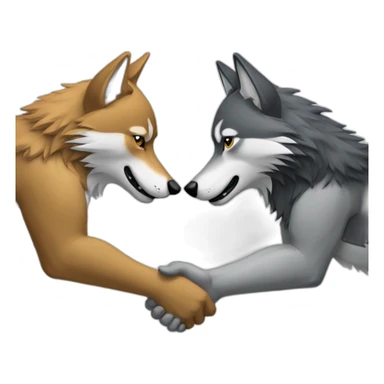 two-wolves-hand-shaking sticker