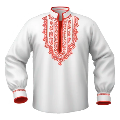 Shirt 👚 vyshyvanka, white with red embodiary on sleeved sticker