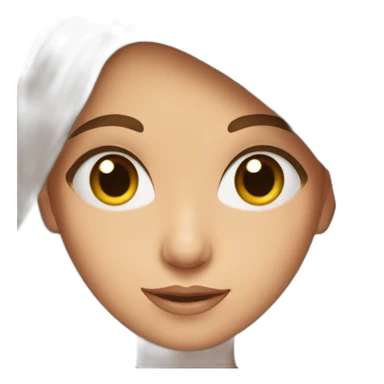 Girl with brown eyes and brown hair holding a gift sticker