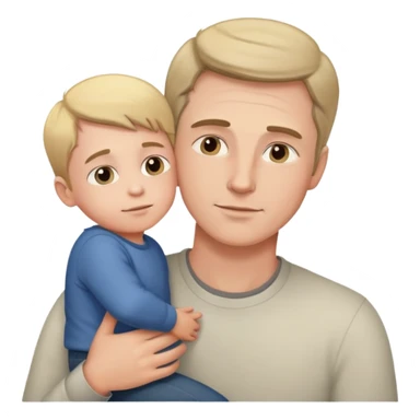White man with a child, caring pose sticker