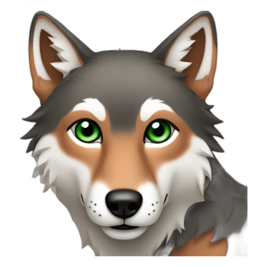 Copper Wolf with green eyes sticker