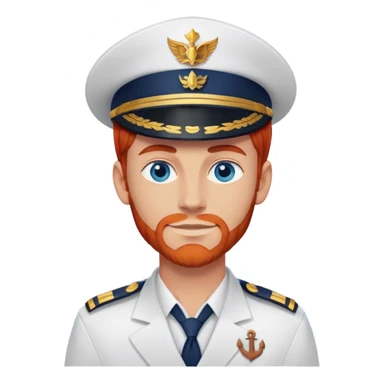a male boat captain with medium red hair and blue eyes sticker