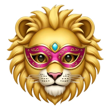 lion with glamorous masquerade mask sticker