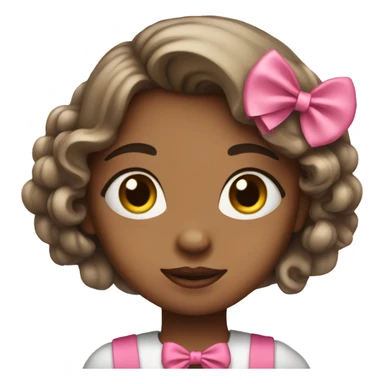 Girl with pink bow  sticker