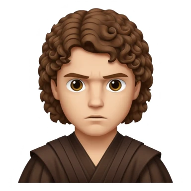 Anakin skywalker scar left eye curly brown hair sticker