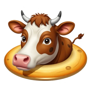 A cow makes with Saturn
 sticker