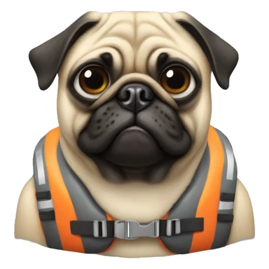 Pug in life jacket sticker