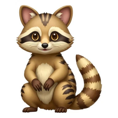 Colorful exotic shiny beautiful fantasy-Cacomistle-tanuki-genet-oncilla-animal-hybrid (full body) sticker