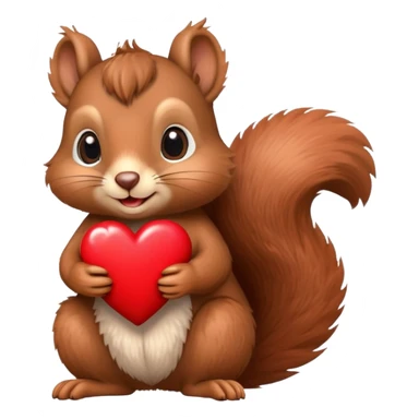 Squirrel with a heart sticker