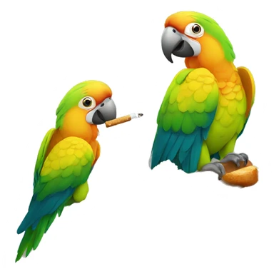 Parrots eating cigkofte sticker