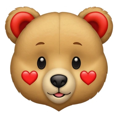 Teddy bear face with heart on the side sticker