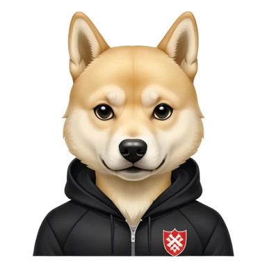 Slavic hooligan Doge in full black slavic tracksuit sticker