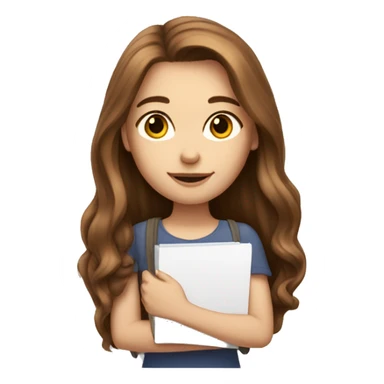 white-girl-with-long-brown-hair with notepad sticker