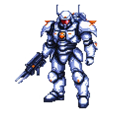 Helldiver soldier with giant mech suit sticker