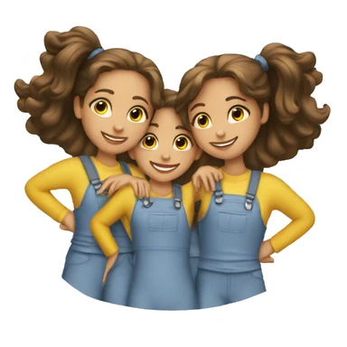 3 girls teamwork sticker