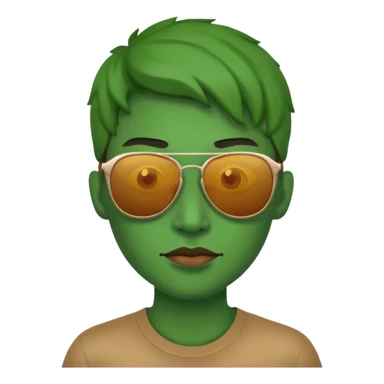 green lubricator and wearing sunglasses sticker