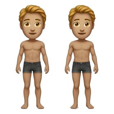 man with just skin instead of pants sticker
