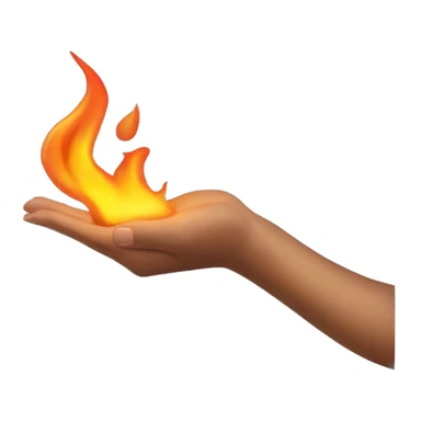 female hand wielding flame sticker
