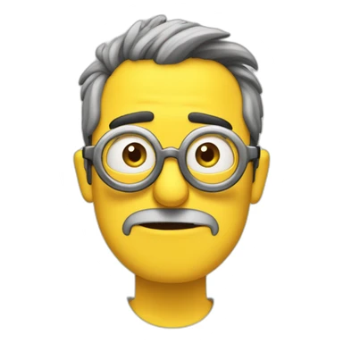 Minion calvo sin gafas y barba blanca sticker