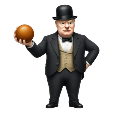 Churchill playing Boxbollen sticker