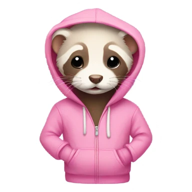 Ferret wearing pink hoodie sticker