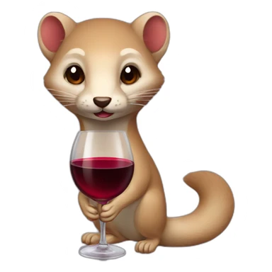 Weasel drink red wine sticker