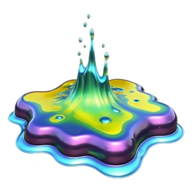3D render of Oil Slick, toxic waste aesthetic, bubbling liquid, industrial warning texture. sticker