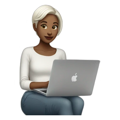 it-girl-white-short-hair-with-macbook sticker