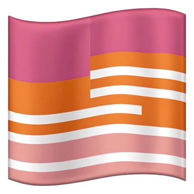 lesbian pride flag with seven horizontal stripes: dark orange, orange, light orange, white, pink, dusty pink, and dark rose. sticker