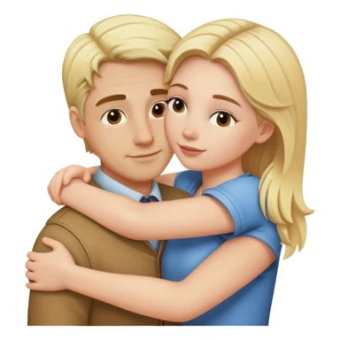 a blond haired white girl hugging other man sticker