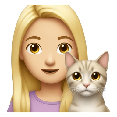 A blonde girl with a cat sticker