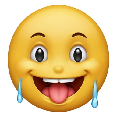 Drooling smiley happy in heat sticker