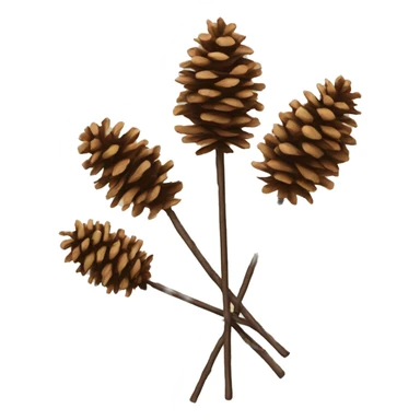 Bouquet of pine cones on sticks sticker