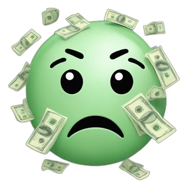 sad face with money sticker