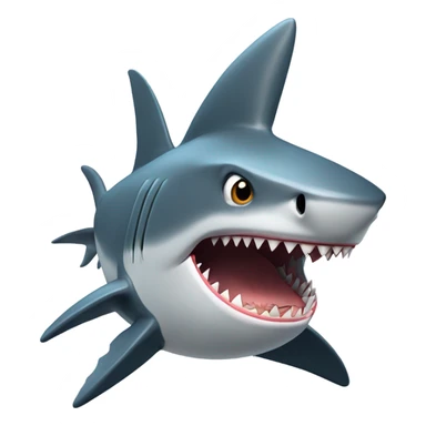 a shark blowing up sticker