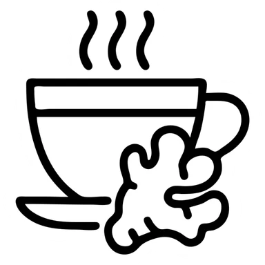 icon on the theme of ginger tea classes.  sticker