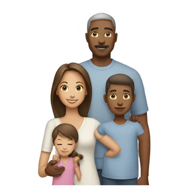 family white with three children sticker