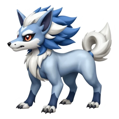 Samurott-Lycanroc-Absol-Fakémon-hybrid-creature (full body)  sticker