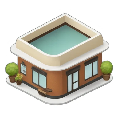 Rounded Coffee house isometric sticker