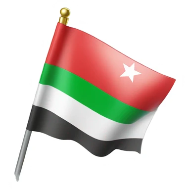 Syria flag but with three red stars in the middle and green up top  sticker